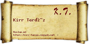 Kirr Teréz névjegykártya